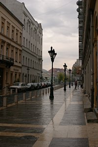 ブダペスト街路の夕暮れ